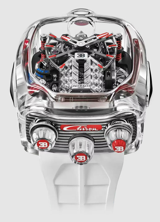 (image for) Jacob & Co bugatti chiron tourbillon sapphire crystal RED ACCENTS Replica Watch BU210.80.AC.AB.B